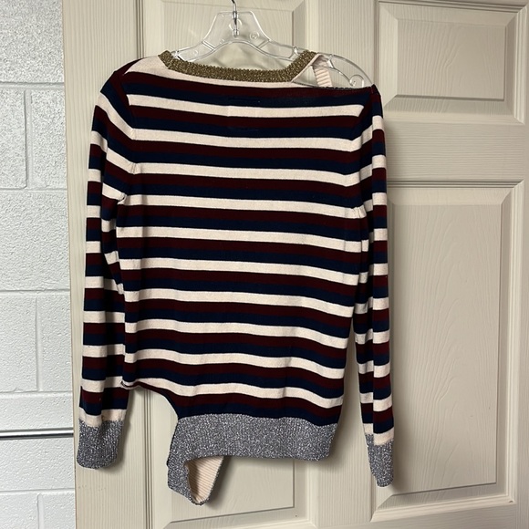 Chaser deconstructed stripes sweater with metallic trim - Picture 8 of 8